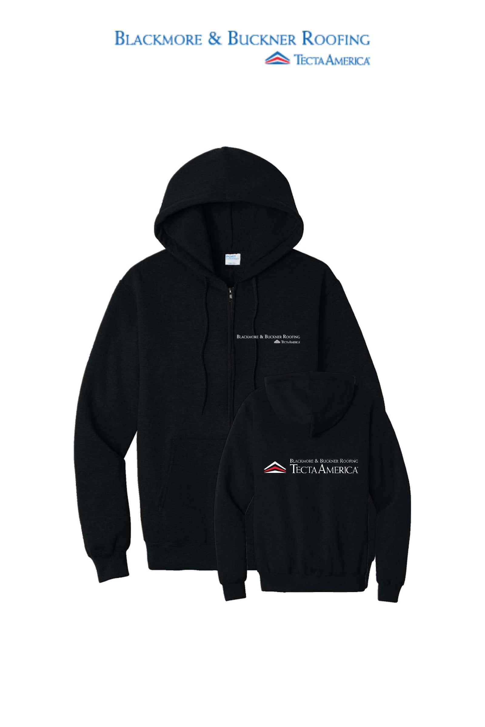 Port & Co™ Core Fleece Full-Zip Hooded Sweatshirt - Blackmore & Buckner