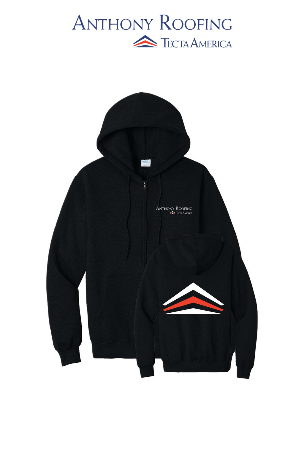 Port & Co™ Core Fleece Full-Zip Hooded Sweatshirt - Anthony Roofing