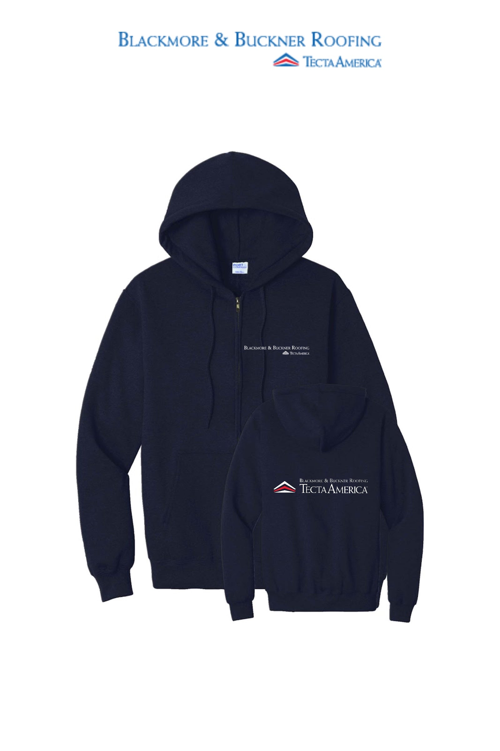 Port & Co™ Core Fleece Full-Zip Hooded Sweatshirt - Blackmore & Buckner
