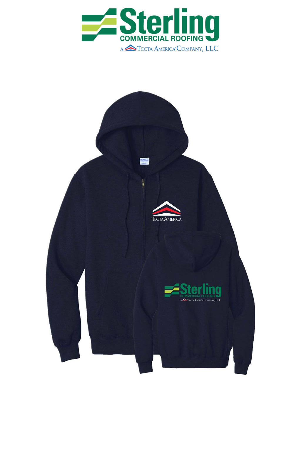 Port & Co™ Core Fleece Full-Zip Hooded Sweatshirt - Sterling, A Tecta American Company LLC