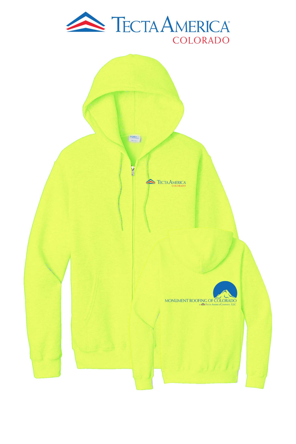 Port & Co™ Core Fleece Full-Zip Hooded Sweatshirt - Monument Roofing of Colorado