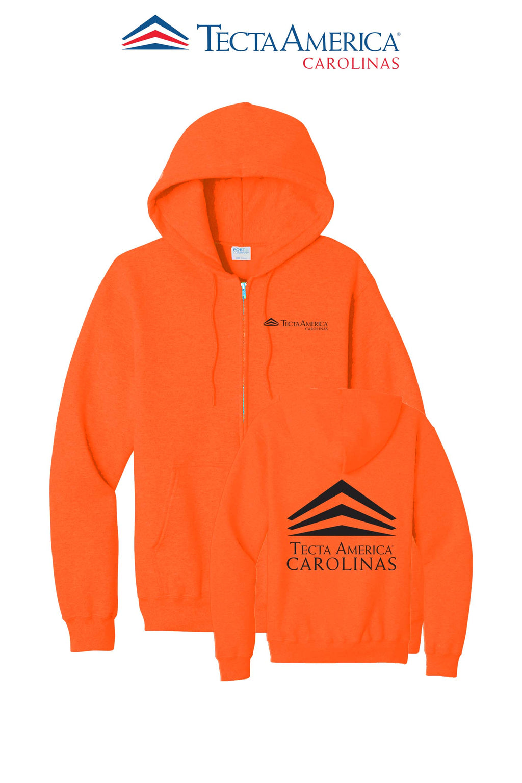 Port & Co™ Core Fleece Full-Zip Hooded Sweatshirt - Tecta America Carolinas LLC