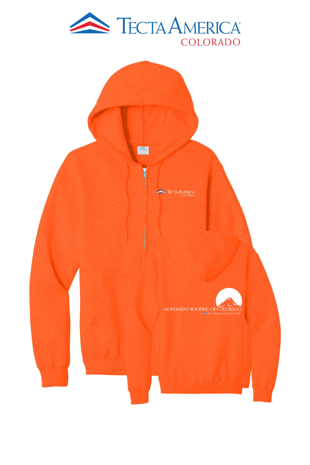 Port & Co™ Core Fleece Full-Zip Hooded Sweatshirt - Monument Roofing of Colorado