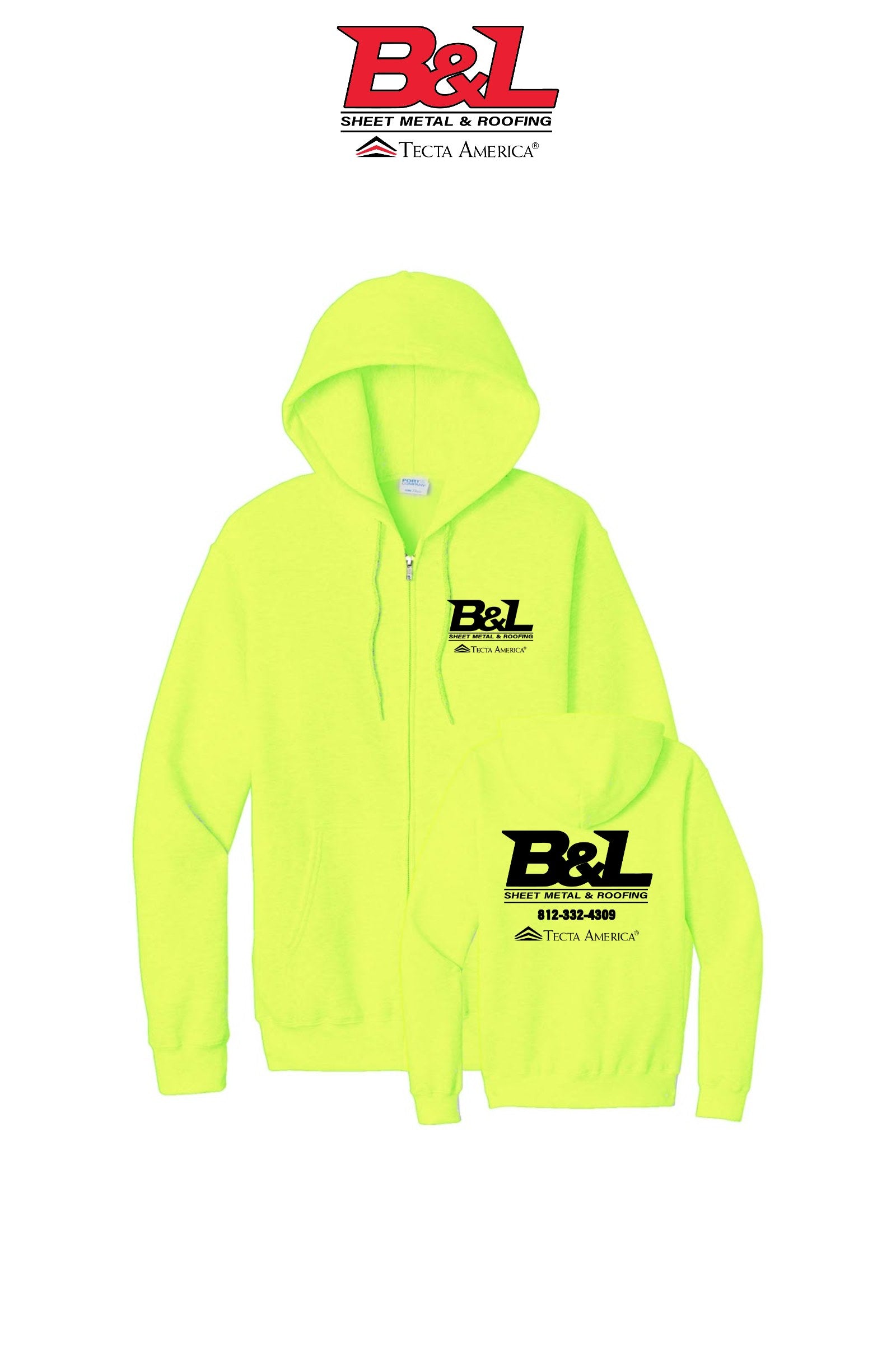 Port & Co™ Core Fleece Full-Zip Hooded Sweatshirt - B&L Sheet Metal & Roofing