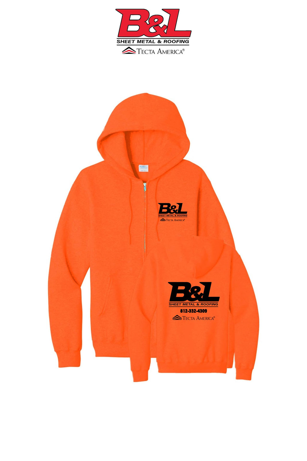 Port & Co™ Core Fleece Full-Zip Hooded Sweatshirt - B&L Sheet Metal & Roofing